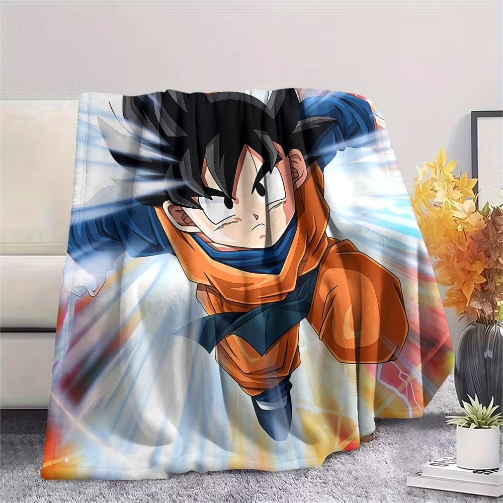 Son Goku and Son Goten Print Flannel Blanket, High quality Comfortable for All Seasons, Home Decor, Warmth and Comfort