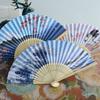 Bamboo Handle Folding Fan Paper Fan New Props Fan