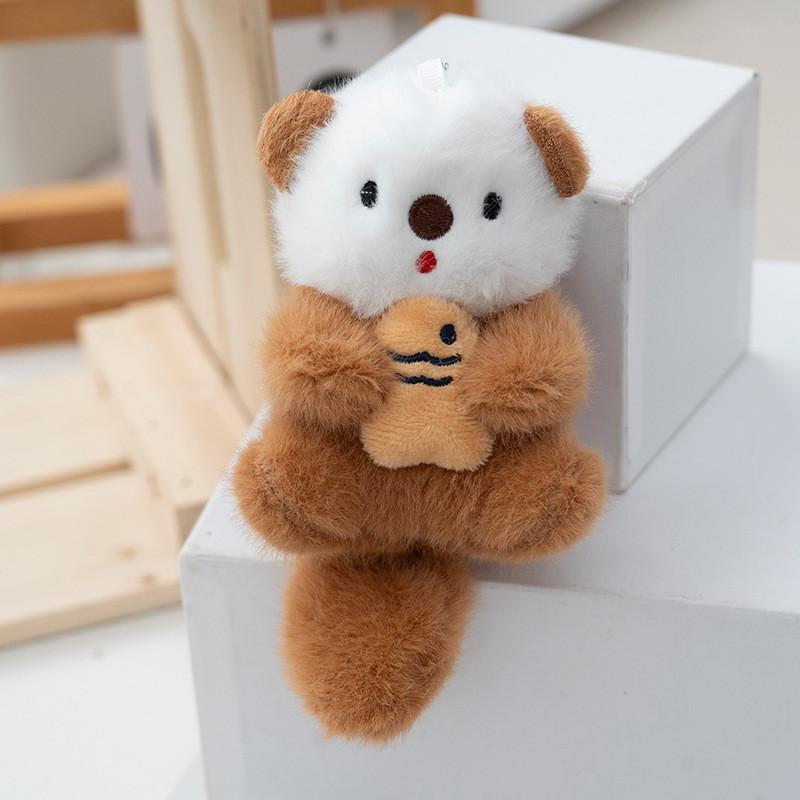 Soft Sea Otter Plushie With Long Fur Pp Cotton Filling Stuffed Animal Kids For