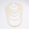 Простое многослойное женское ожерелье с жемчугом, длинная цепочка для свитера с серьгами, комплект украшений GZW
