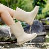 Fashion New Women Rain Boots Non-Slip Waterproof Shoe Outdoor Wear-Resistant Rubber Shoes Kitchen Waterproof Camping Fashion Long Boots