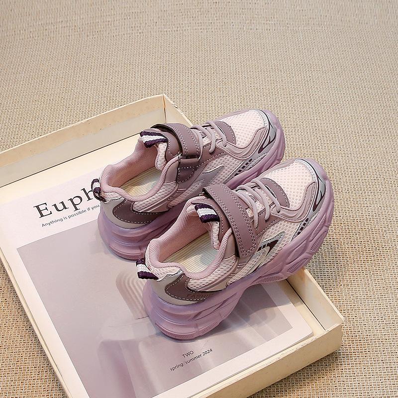 Девочки спортивная обувь 2025 новая весна и осень детская обувь сетчатая дышащая обувь папы летняя мужская для среднего и старшего возраста детская сетчатая обувь