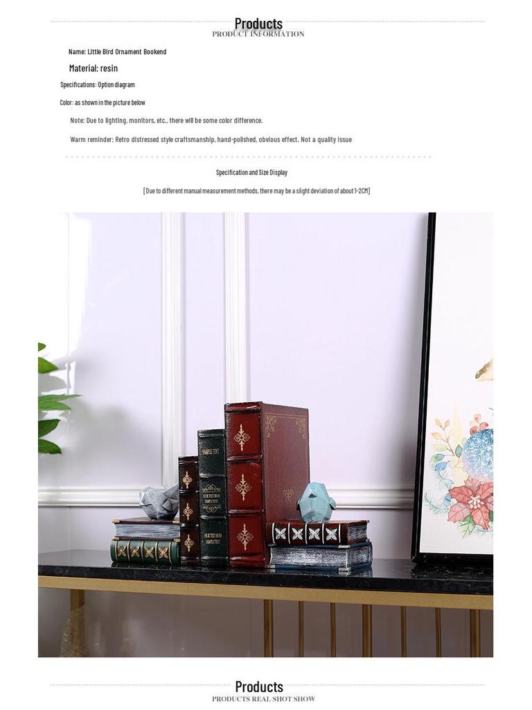 Retro American Bird Bookend - Decorative Home, Living Room & Desk Ornament