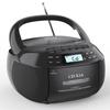 Портативный CD-бумбокс с кассетным плеером и диктофоном, CD-радио FM AM с Bluetooth и USB MP3, питание от сети AC/DC с пультом дистанционного управления