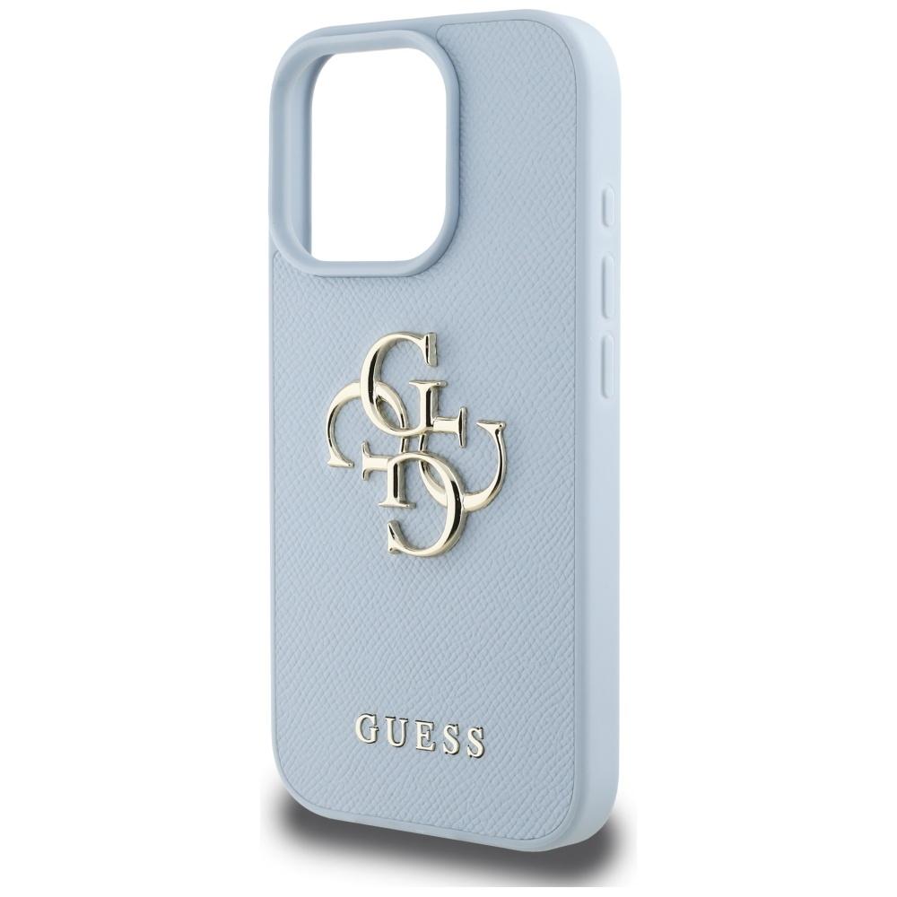 Etui do iPhone 16 Pro Max Guess Grained Classic Logo Niebieskie