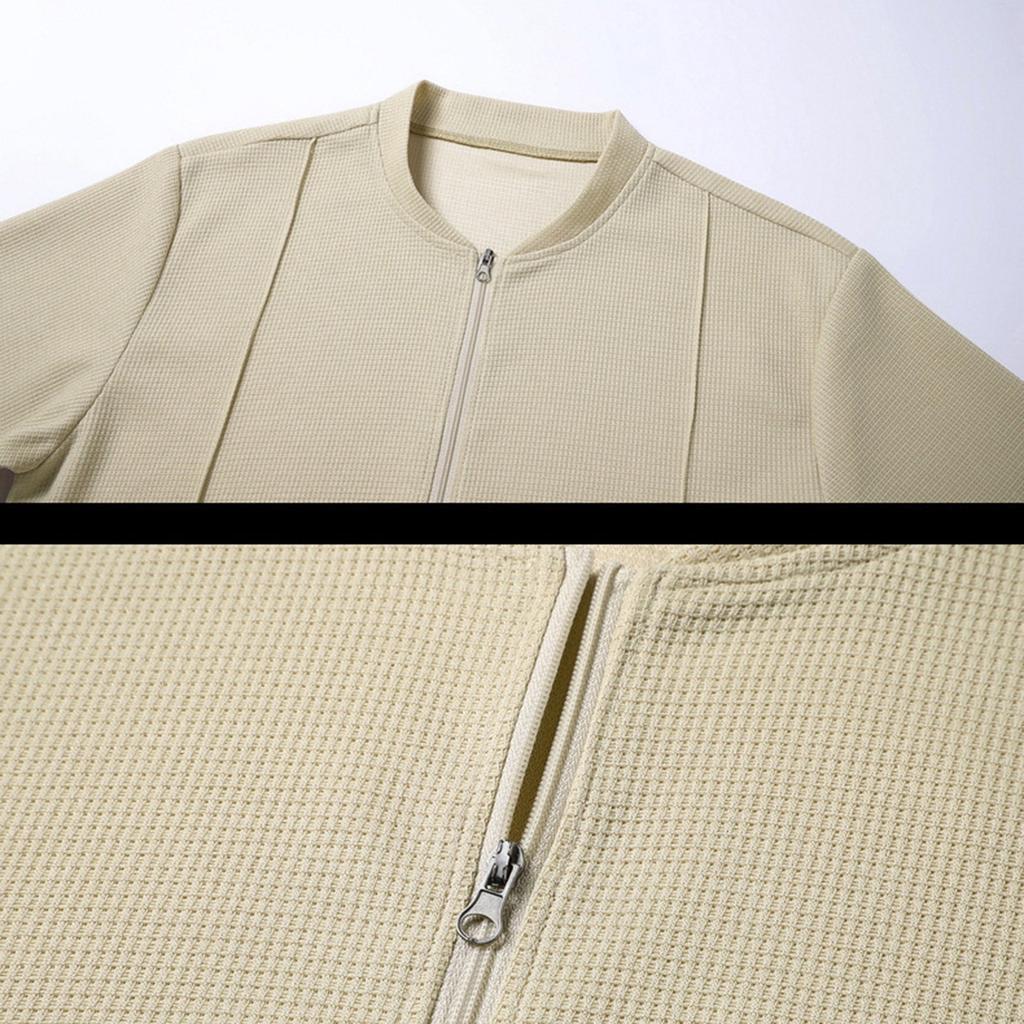 Мужской летний спортивный комплект: футболка с коротким рукавом на молнии, шорты, повседневные брюки-двойка