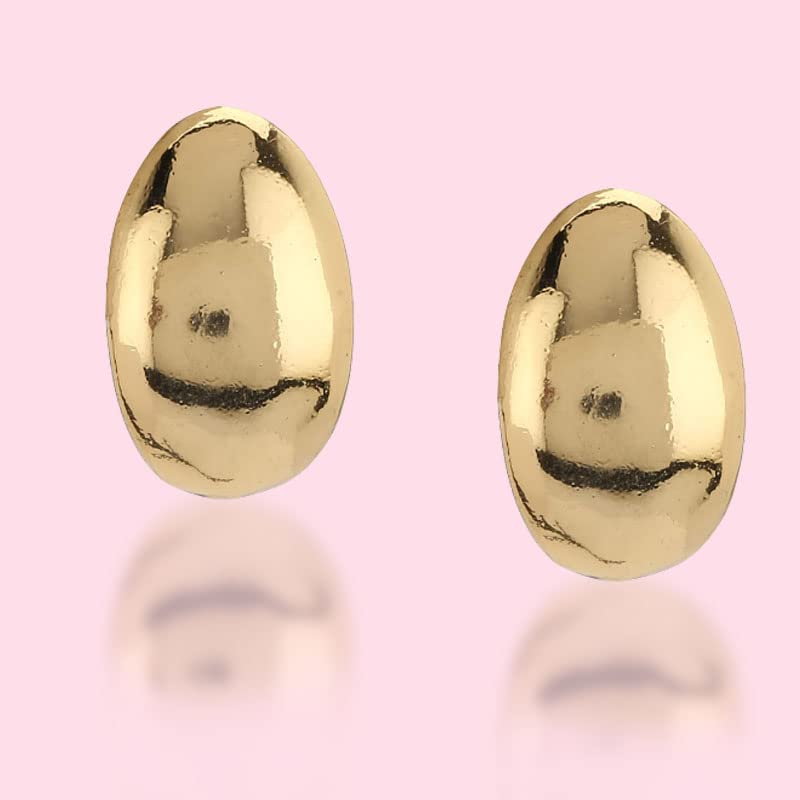 Дизайнерские серьги-гвоздики Estele из недрагоценного металла овальной формы с покрытием из 24-каратного золота для женщин