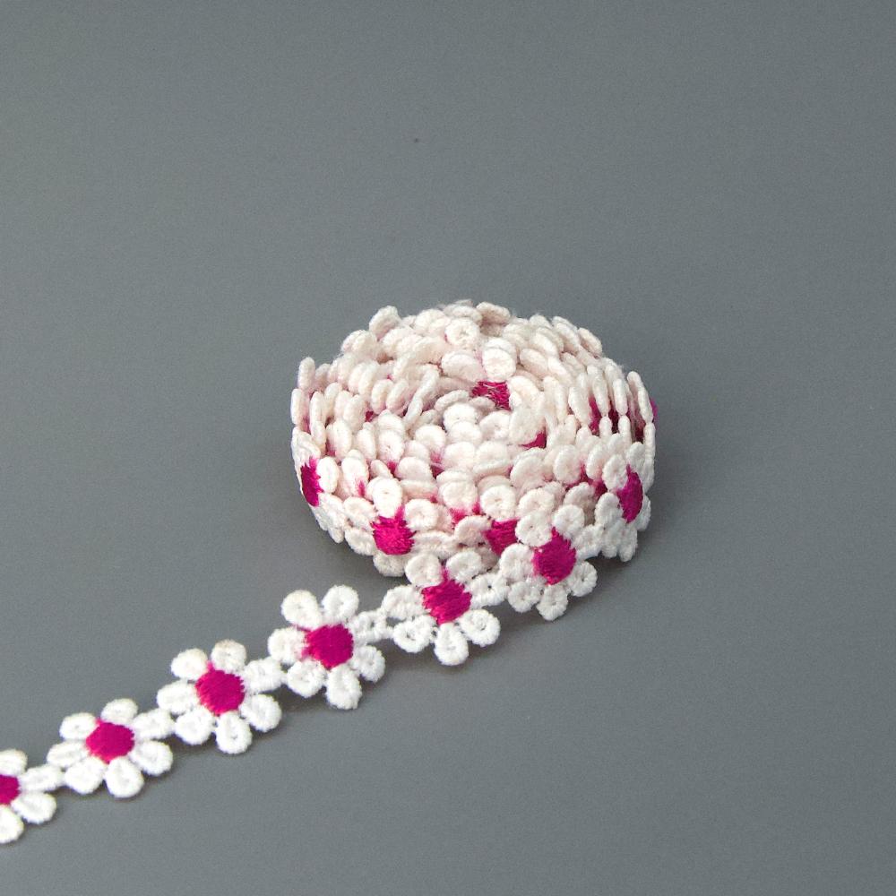 2 Yards Assorted Color Daisy Flower Trim, Embroidery Fabric Sewing Accessories Craft Supplies 14mm