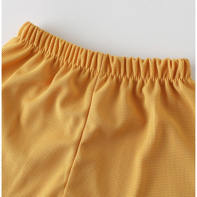 Летняя бейсболка с вафельным рисунком для мальчиков и девочек 0-5 лет, рубашка с короткими рукавами, шорты, комплект одежды из 2 предметов