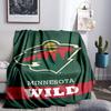 Minnesota Hockey Team Throws Blanket Flannel Blankets Plush for Couch Bed Gifts for Men Women Travel picnic blanket Christmas fan gifts