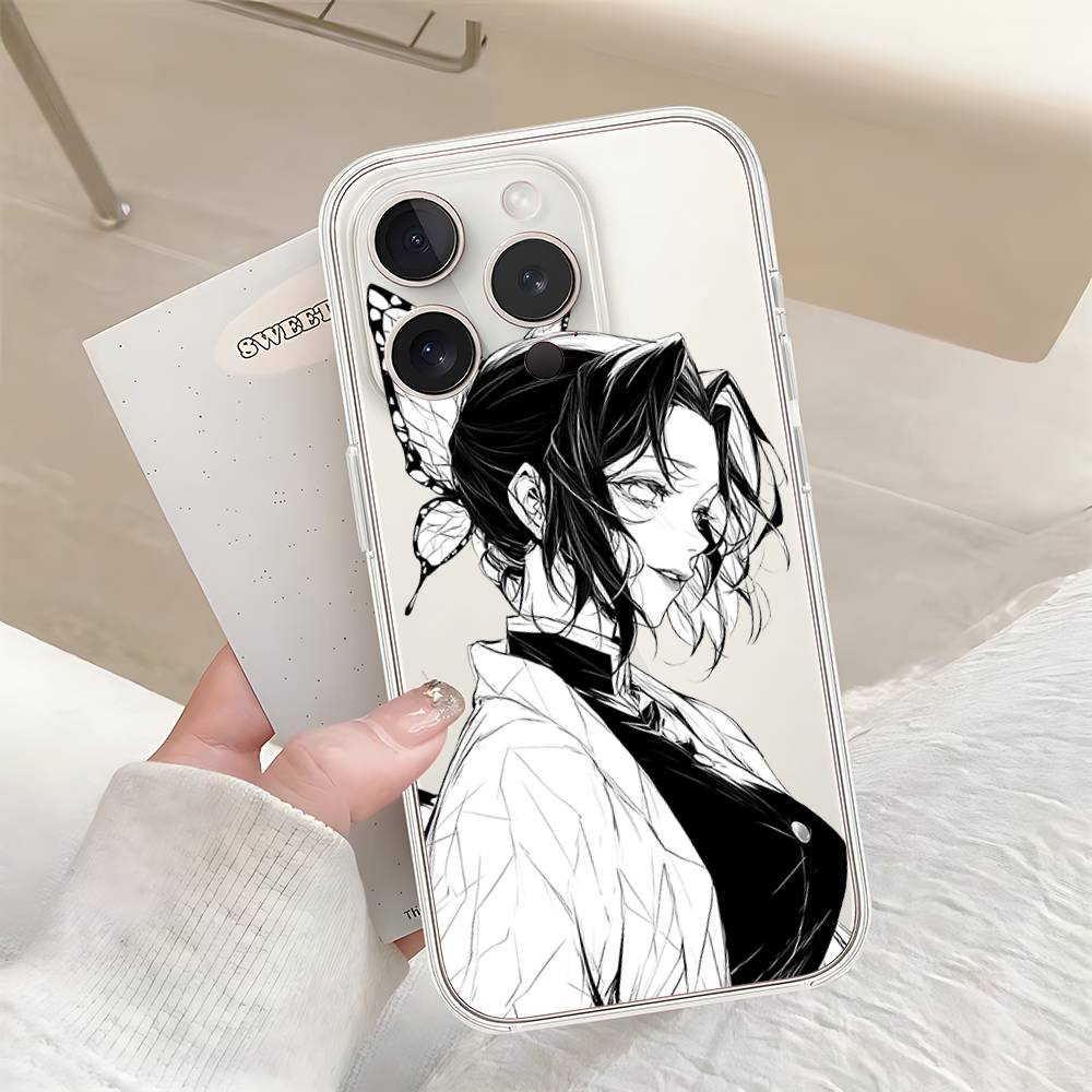 Милый чехол для телефона S-Shinobu K-Kochos Для Iphone17 16 15 11 13 14 Pro Max 7 8 Plus X Xr Xs Max Se2020 12mini Прозрачный чехол