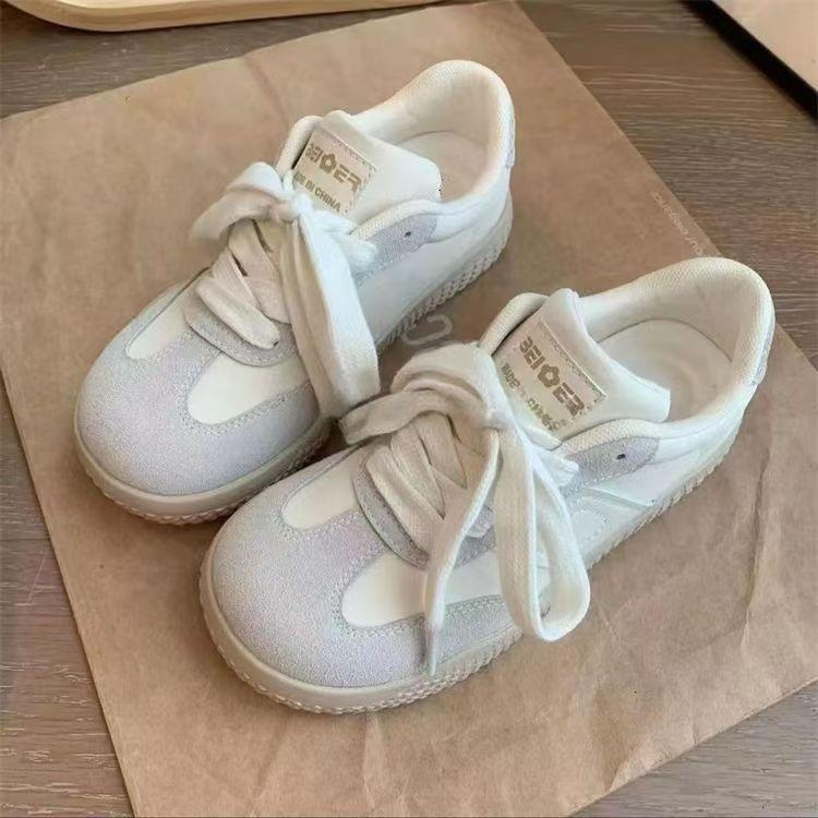 Розовые туфли на толстой подошве женские моральная подготовка 2025 осень новинка шик нишевые универсальные студенческие спортивные и для отдыха белые туфли