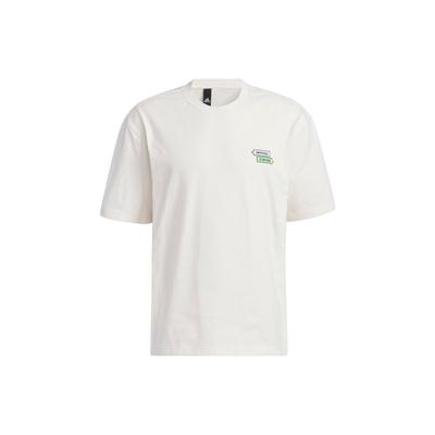adidas Футболка с графическим тиснением X Seebin SS23 и вышитыми буквами, мужские топы, розовые, белые IA8177
