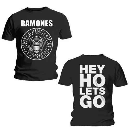 Ramones - Hey Ho (Front & Back Print) Men's T-Shirt Black Small
