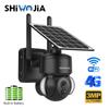 SHIWOJIA Мини Солнечная Камера 4G /Wifi PTZ 3MP 4X Zoom IP66 Безопасность Cctv Уличная Беспроводная Батарея Видео 2-стороннее Разговорное Наблюдение