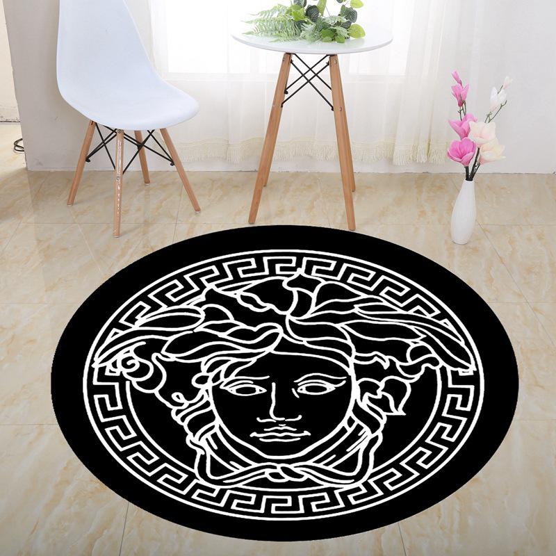 3D Illusion Halloween Black & White Round Carpet for Bedroom & Living Room