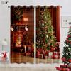 Рождественские украшения Шторы Рождественская елка Подарок Гостиная Спальня Дети Новый год Фестиваль Полиэстер Волокно Шторы 2 ШТ