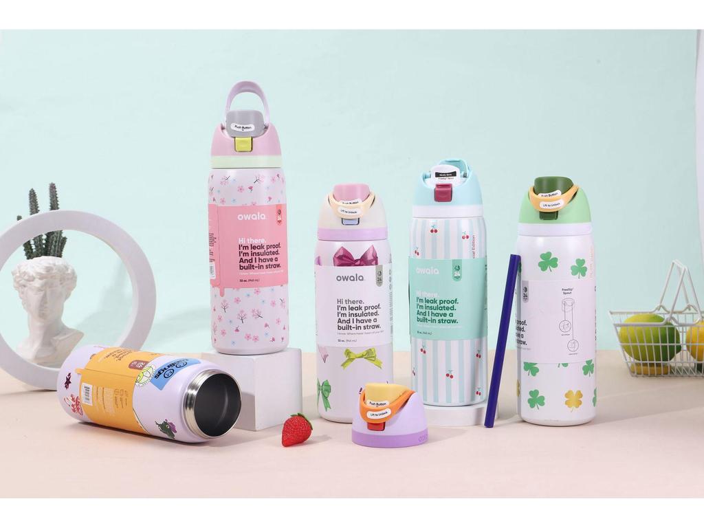 Owala Изолированная спортивная бутылка для воды из нержавеющей стали - Креативная, Модная, Портативная чашка для фруктов