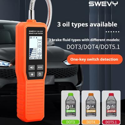 SWEVY SW628 ЖК-портативный тестер тормозной жидкости DOT3/DOT4/DOT5.1 Тестер содержания влаги в тормозной жидкости Гибкий зонд