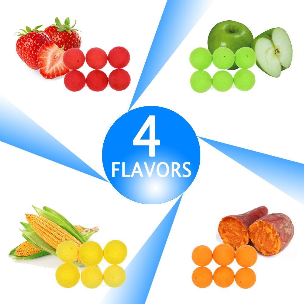 15PCS/30PCS 12mm Carp Fishing Pop Ups Boilies Baits Corn Apple Strawberry Sweet Potato Flavor Carping Bait