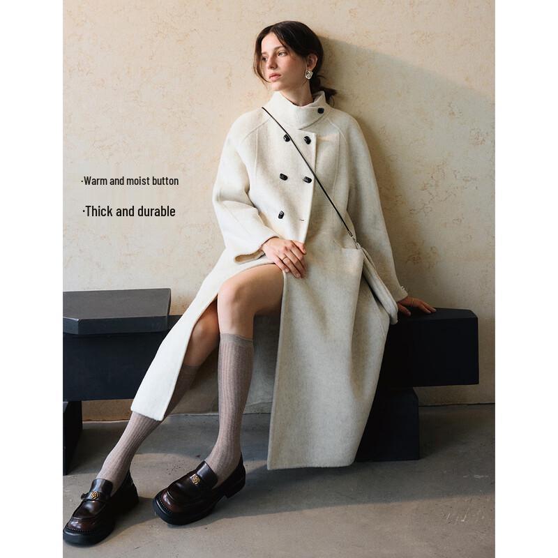 Olrain Women's Winter Double-Faced Wool Blend Coat