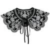 Fashion  Front Tie White Fake Collar for Women Stand Detachable Collar Fake Girls Vintage Lace Ladies False Blouse Collar