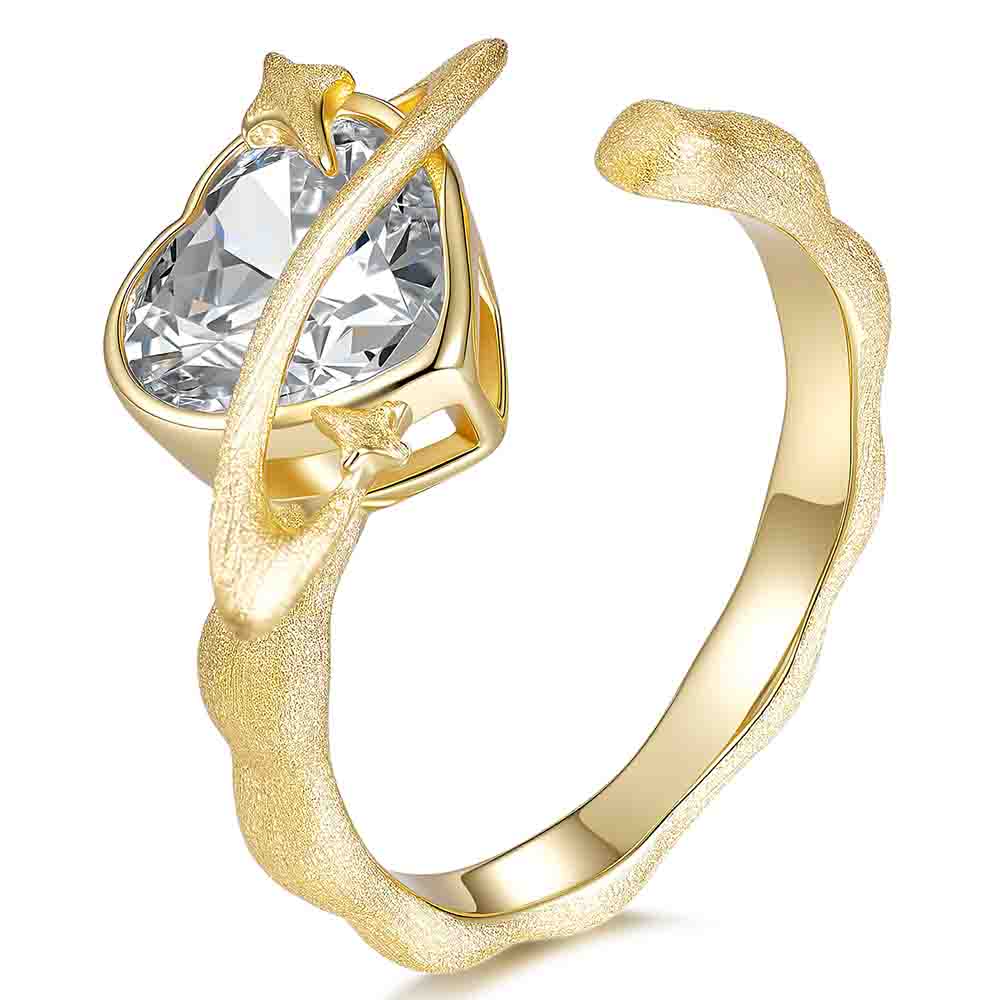 WUIHA Vintage 100% 925 Sterling Silver 8 * 8 MM Heart Cut VVS1 D Color Real GRA Moissanite Diamonds Gemstone Ring Fine Jewelry