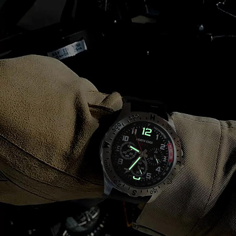NORTH EDGE 2024 MACH 2 мужские часы на солнечной энергии 316 корпус из нержавеющей стали кварцевые часы для мужчин пилот водонепроницаемый 50M секундомер