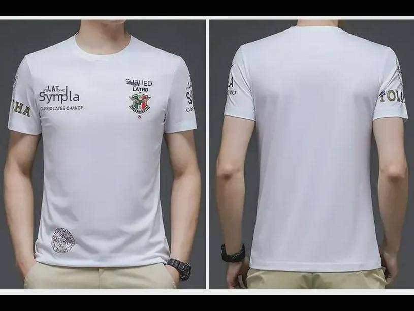 Мужская корейская облегающая летняя футболка с коротким рукавом и принтом