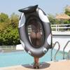 New Inflatable Black Whale With Net Hammock Adult Water Lounge Chair With Backrest Floating Bed Floating Hammock Swimming Ring Quality
