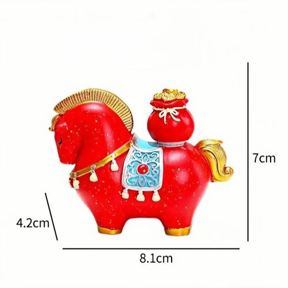 Good Luck Resin Horse Statue Rotatable Desktop Ornament Creative Zodiac Horse Ornaments Home
