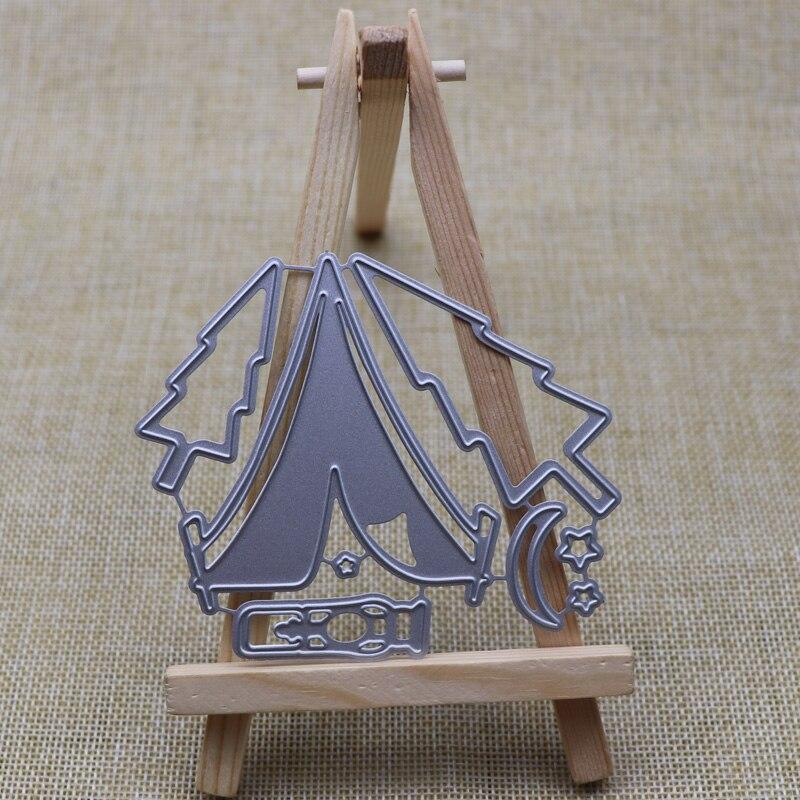 Металлические штампы для резки «Сосновый лес, луна» для скрапбукинга, тиснения, трафаретов, фотоальбомов, Рождества