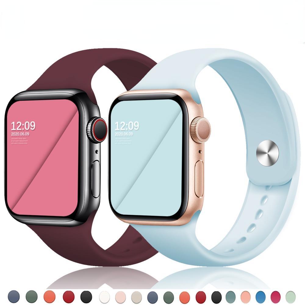 Силиконовый ремешок для часов Apple Watch 1-6 SE, Iwatch