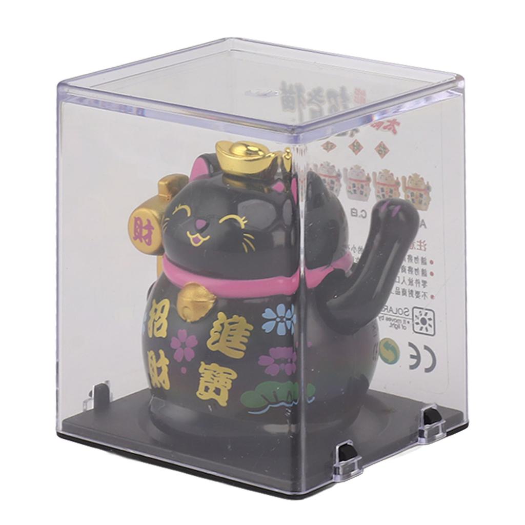 Украшение для дома Lucky Cat, 2-дюймовая солнечная панель, сенсорная фигурка Lucky Fortune Cat для полки стола