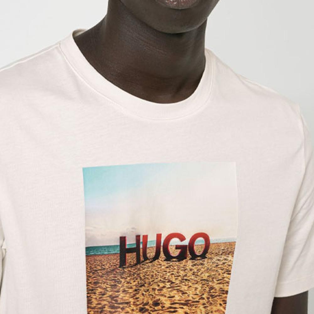 HUGO BOSS T-Shirts Men's Beige Crew Neck Moderate Other 50459428-107