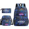 3Pcs/set Anime Cartoon K-Pop Demon Hunters Printed Backpack with Shoulder Bag Pencil Case for Teenager Student Boy Girl Large Capacity School Bag