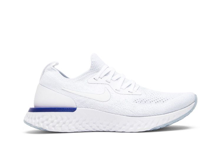 Women's Sneakers Nike Epic React Flyknit White Racer Blue (Women's) White/White-Racer Blue