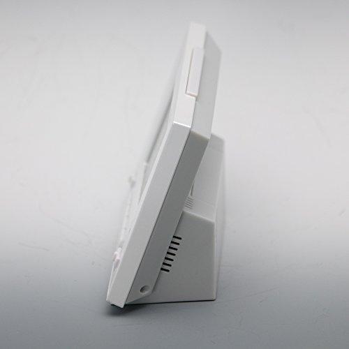 Seiko Clock Alarm Clock, Automatic Illumination, Radio-Controlled, Digital, Calendar, Temperature Display, Visible at Night, White Pearl, SQ778W SEIKO