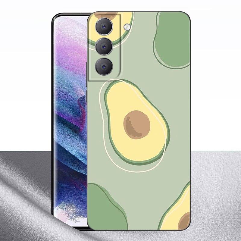 Милый мультяшный авокадо эстетический чехол для телефона Samsung Galaxy S22 Pro S21 S20 FE Ultra S10 Lite S10 S10E S9 S8 Plus черный чехол