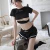 New Sexy Lingerie Uniform Seduction Female Cosplay Sexy Black Student Clothing Football Babe