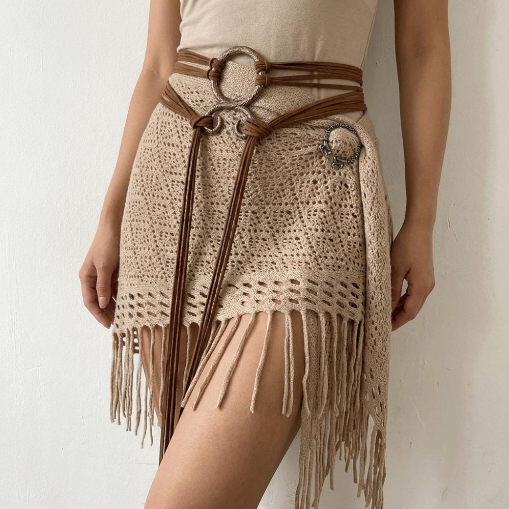 Adjustable Long Rope Chain Belt Braided Decorative Belt Unique Waist Cinch Festival