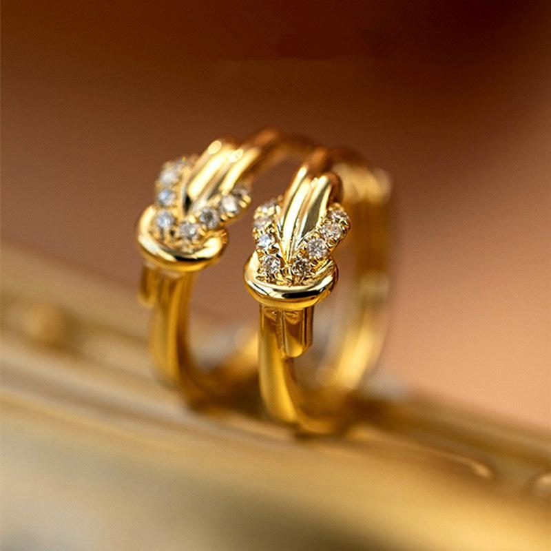 Изысканная милая крутая уличная фотография с инкрустацией цирконом женская серьга-кольцо блестящая милая модная простая бижутерия