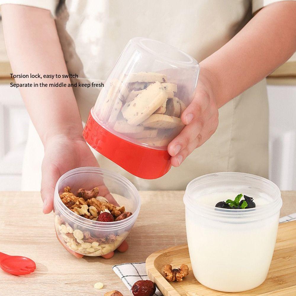 Home Kitchen Storage Portable Double Layer Bottles Light Food Cup Vegetable Salad Cup Jars
