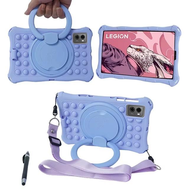 Soft Silicone Shell Kids Case For Lenovo Y700 2025 TB-321FU Legion Y700 Gen 2 TB-320FU 2023 Case 360 Rotating Stand Cover