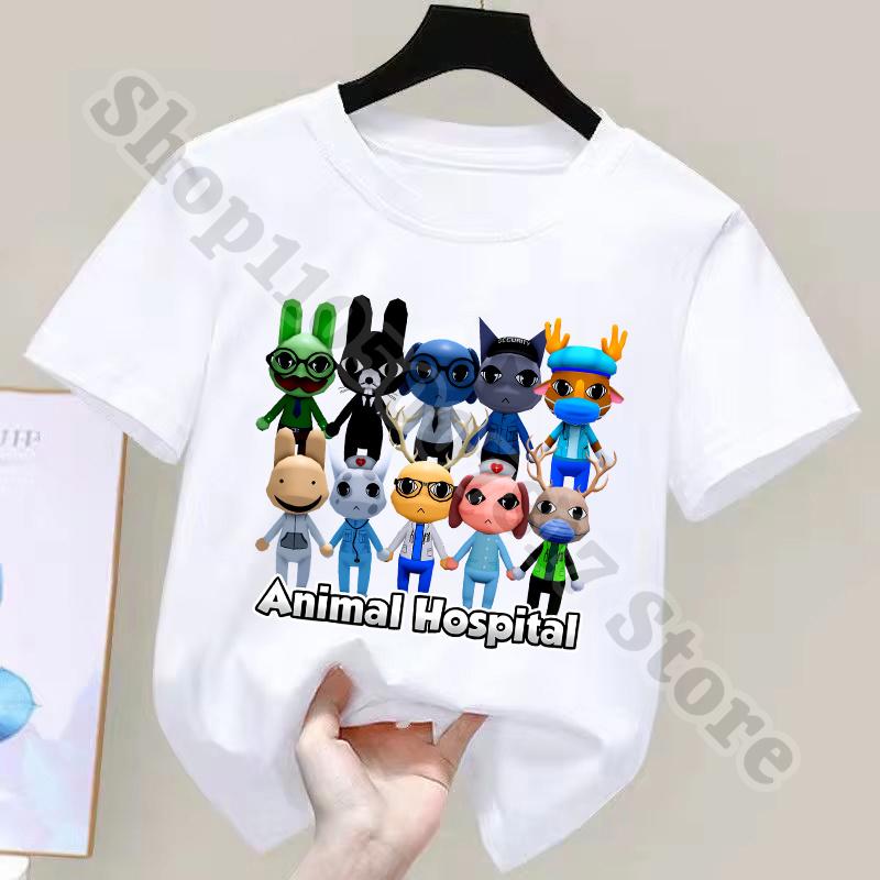 Kids Short Sleeve Tops Summer Casual Clothing Tee Animal Hospitals Cute T-shirt Children Anime Printed T Shirt Clothes Gift 2026