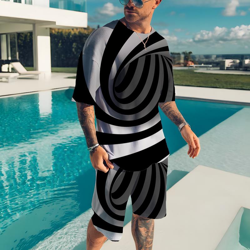 Men's Sets Tracksuit Male 2 Piece Clothes Short Sleeve T-Shirt Suit Fashion Streetwear 3D Print Sports Oversized Beach Shorts