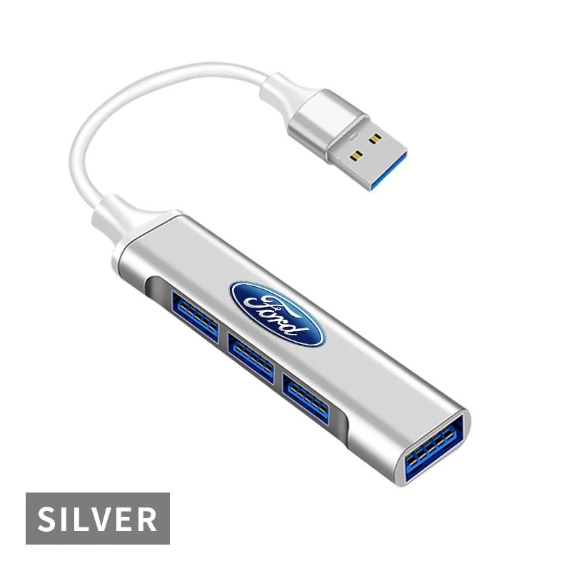 Car 4 In 1 USB-C Hub Notebook Docking USB Splitter Multi-interface Conversion For Ford ST Line Focus 3 Mondeo Ecosport Kuga Mk4