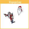 Personalized Creative Cartoon Led Christmas Santa Claus Brooch Decorative And Functional Alloy Accessory