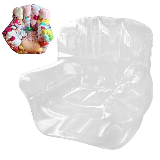 Stuffed Animal Storage Bean Bag Chair Cover Waterproof Clear PVC Extra Large Kids Plush Toy Storage Sofa Nursery Bedroom Dolls Organizing Sofa
