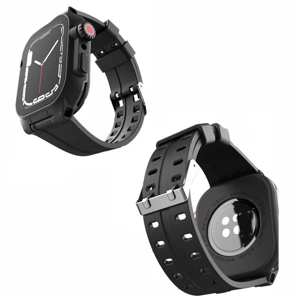 SHELLBOX Waterproof IP68 Case for Apple Watch Series 7/8/9 45mm - Black